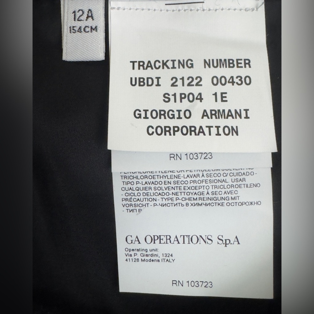 Armani Junior Black Wool Mix Trouser Shorts with Bow on Back Italian 12A. NWT - Picture 10 of 14